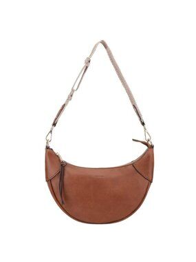 Faux Leather Crescent Crossbody Bag Women Shoulder Purse Half-Moon Handbag